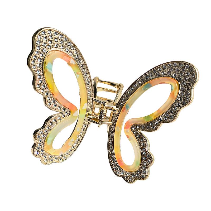 Bofeiya High-End Metal Butterfly Hair Claw - Hollow Design, Unique Personality Shark Clip Hairpin