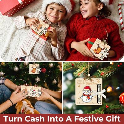 Unique Christmas Cash Clip Christmas Cash Money Clip Christmas Cash Gift Money Clip Ornament Wooden Money Clip Christmas