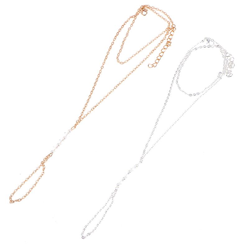 Pearl Anklet Bracelet Beach Imitation Pearl Barefoot Sandal Anklet Chain Foot