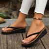 Summer Thick Soled Wedge Flip Flops With Rubber Sole For Womens Casual Beachwear