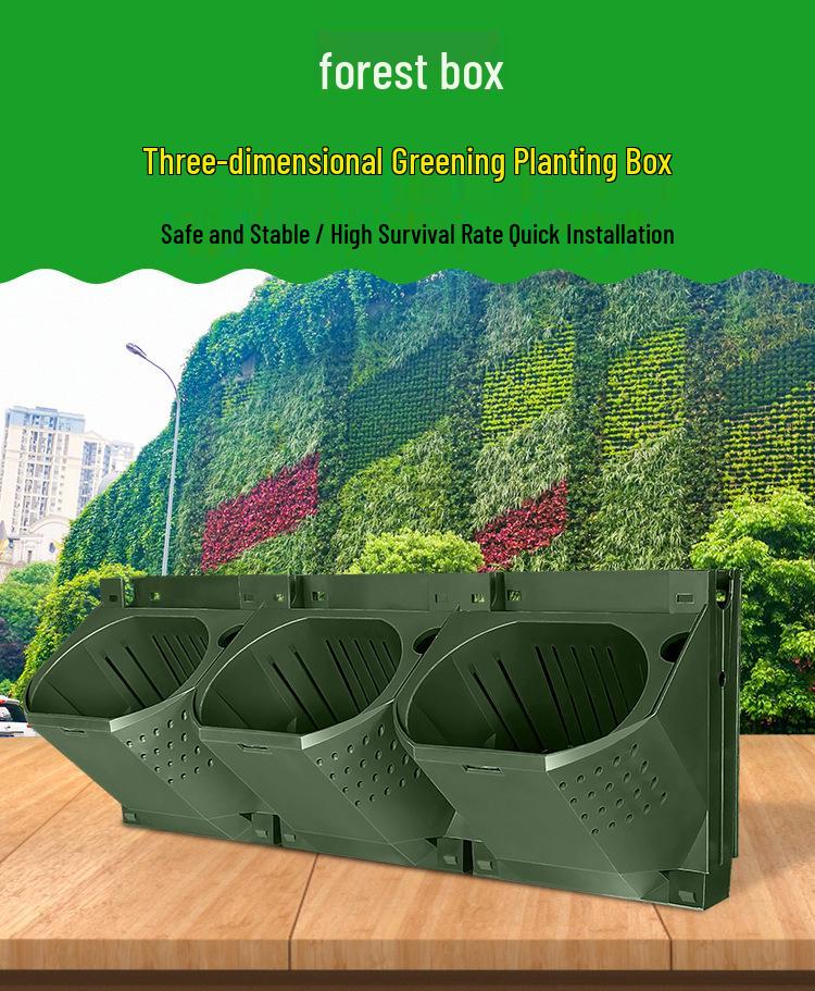 Vertical 3D Greening Bonsai Plant Wall: Large Multi-Layer Wall-Mounted Flower Trough