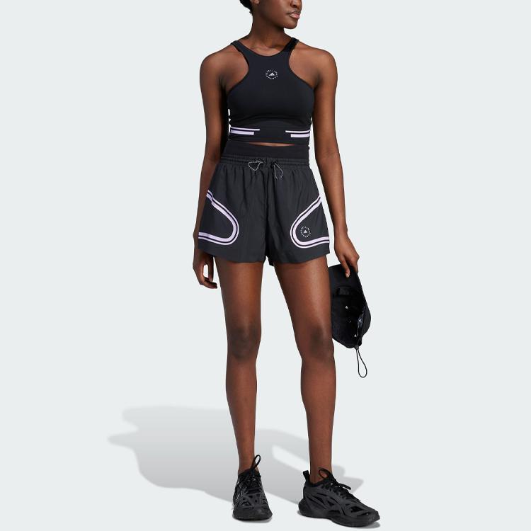 Adidas X Stella McCartney Co-Branded Logo Sport Shorts Women Bottoms Black Color-Block II3238