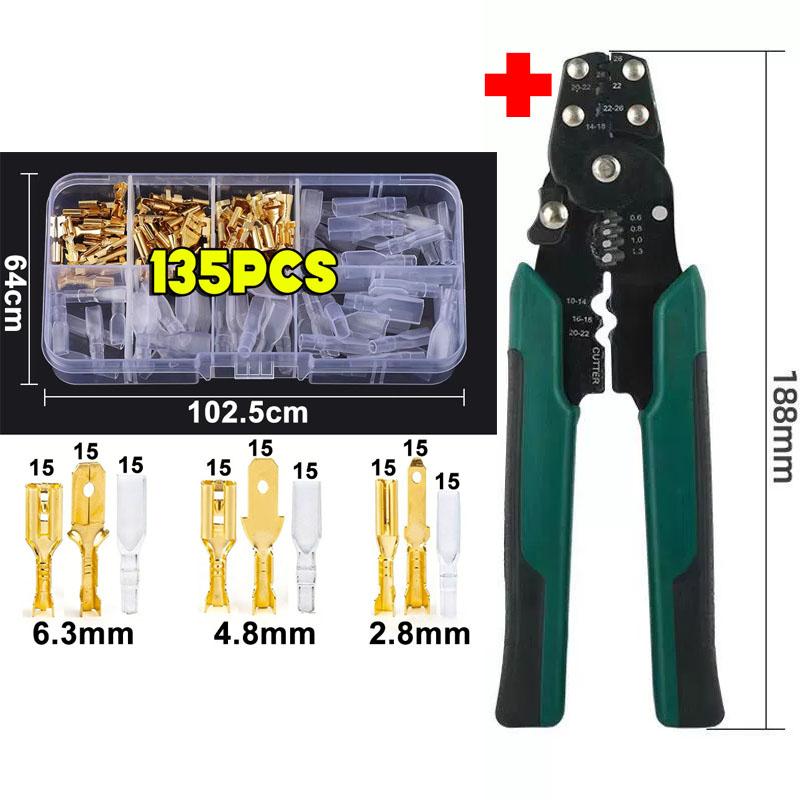 Cold Pressed 450Pcs 2.8/4.8/6.3mm Insulated Male Female Wire Connector Electrical Crimp Terminals Termin Spade Assorted Kit Box