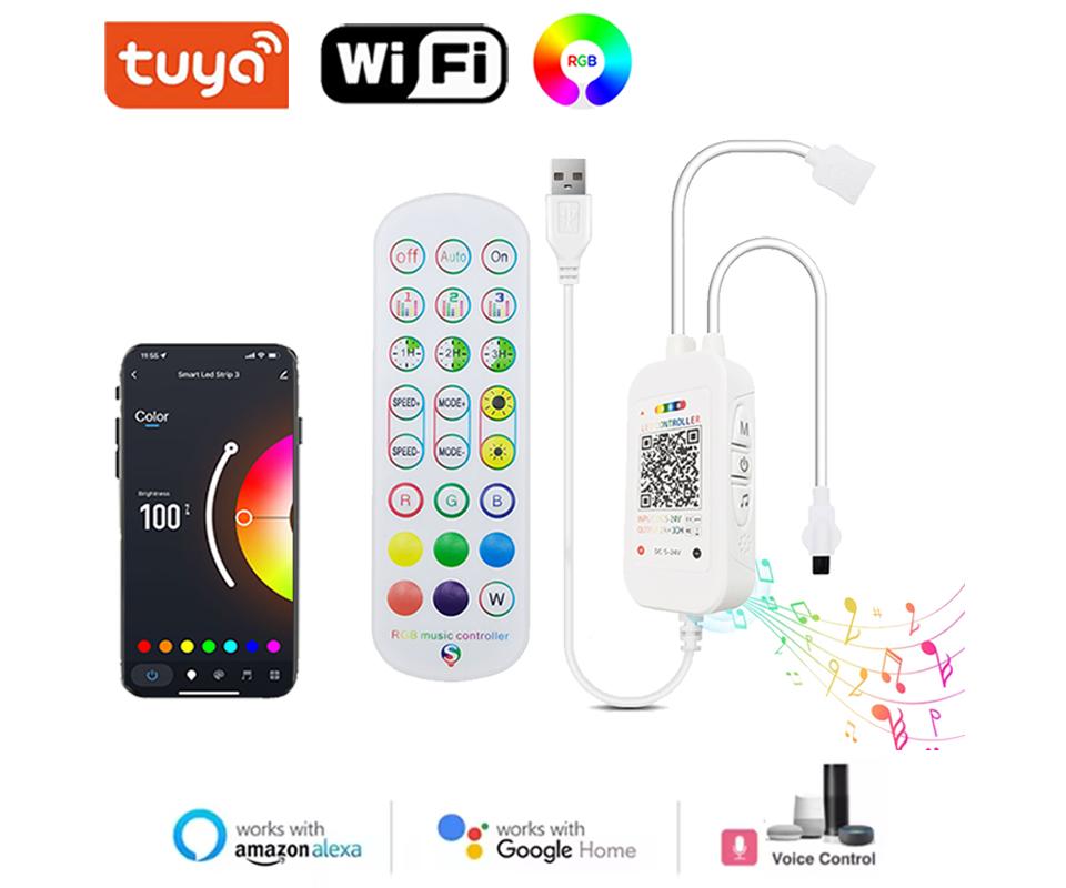 USB Wifi Rgb Controler 5V 4 Pin Tuya Rgb Led Controller Bluetooth Rgb Led Lights Controller Music Sycn Smart Controller RGB