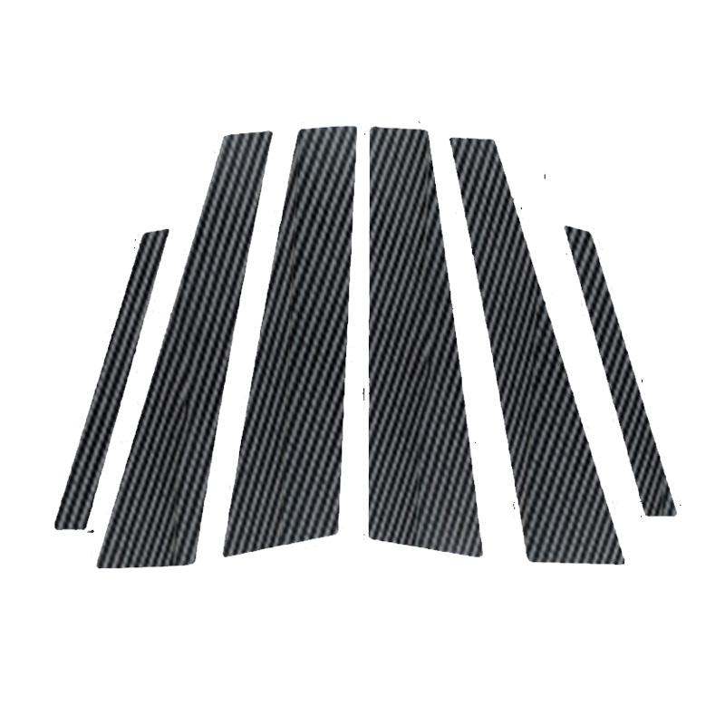 6pcs Car Door Window Trim Cover Glossy Black Carbon Fiber Chrome Sticker Pillar Posts Decal Accessories for Nissan Maxima A34 2004-2008