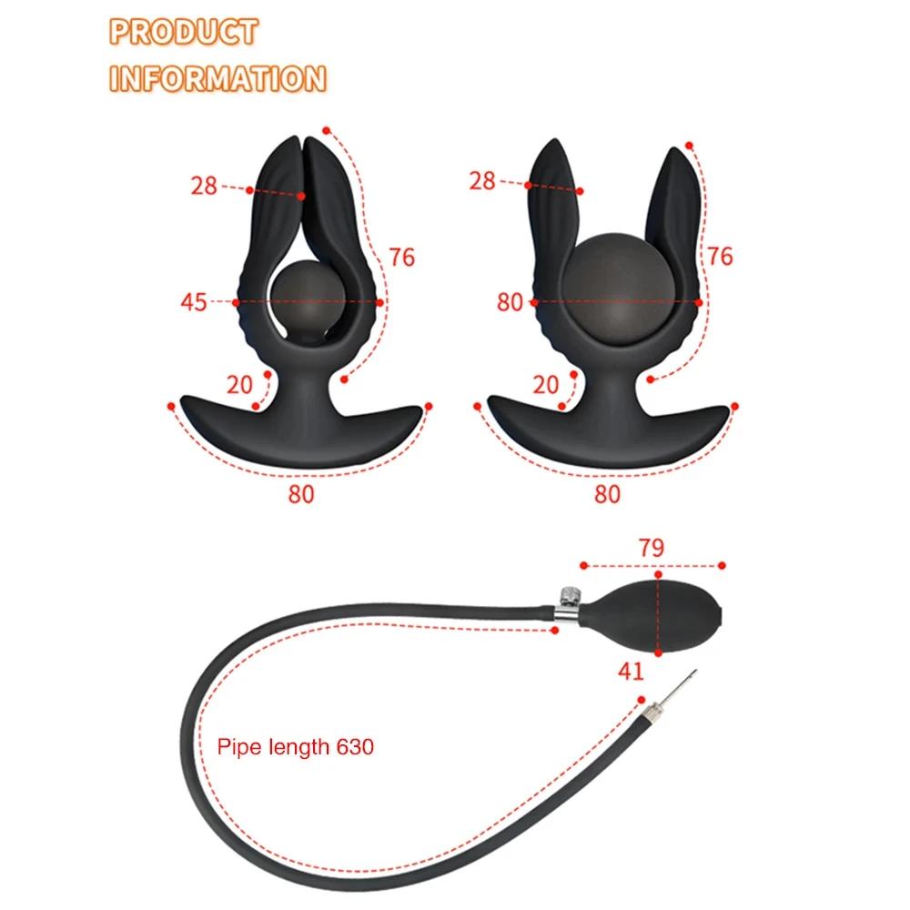 Inflatable Butt Plug Anal Vibrator Prostate Massager Vaginal Dilator G Spot Expansion Stimulator 10-Frequency Vibration Sex Toys Insert Vibrating Egg