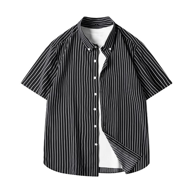 Men's Casual Striped Half-Sleeve Shirt