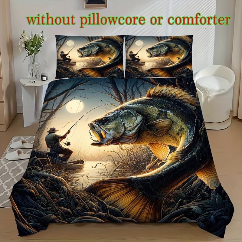 

Comforter Fashion 2-3Pcs . Crazy Fish Digital Printing - Soft And Breathable Suitable For All Seasons And Fisherman Comforter (quilt)-EU Single(135*200cm)3pcs