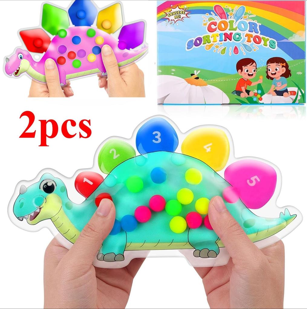 Dinosaur Color Sorting Sensory Toy Activities Toy Fine Motor Matching Game Montessori Autism Fidgets Toys for Kids Adults Boys