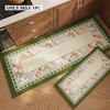 Kitchen Floor Mat PVC Waterproof Non-Slip Oil-proof Leather Carpet Floral Pattern Rug Long Size Home Decoration Mats Alfombra