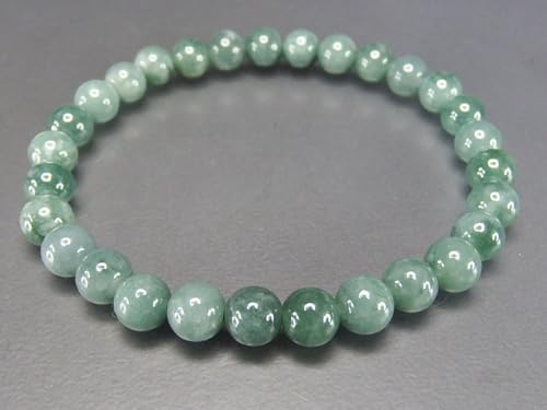 [Sekimachi] Jadeite Bracelet, Genuine Jade, Approx. 6mm, Natural Stone, Dark Color, Trivet, Amulet (Approx. 150mm (Women's Medium))
