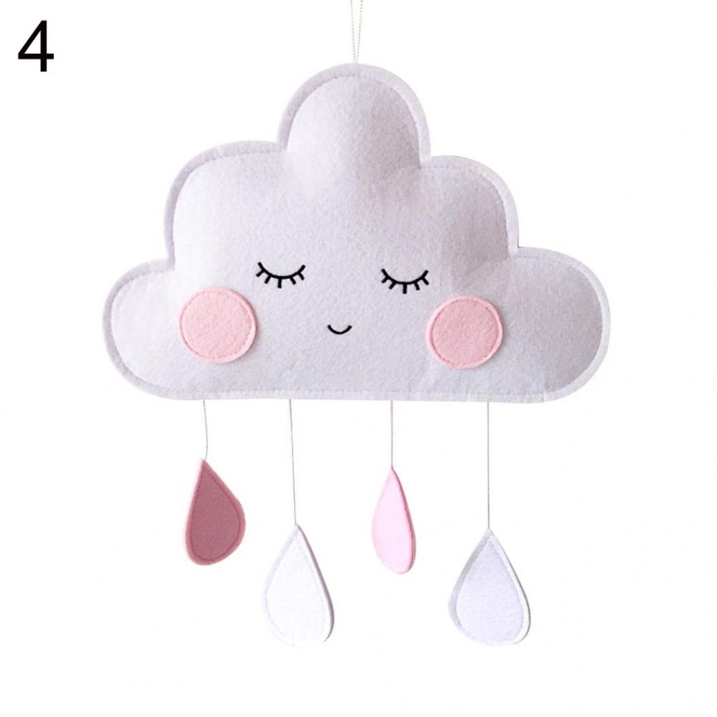 Cloud Raindrop Hanging Ornament Baby Bed Tent Pendant Kids Room Decor AVE