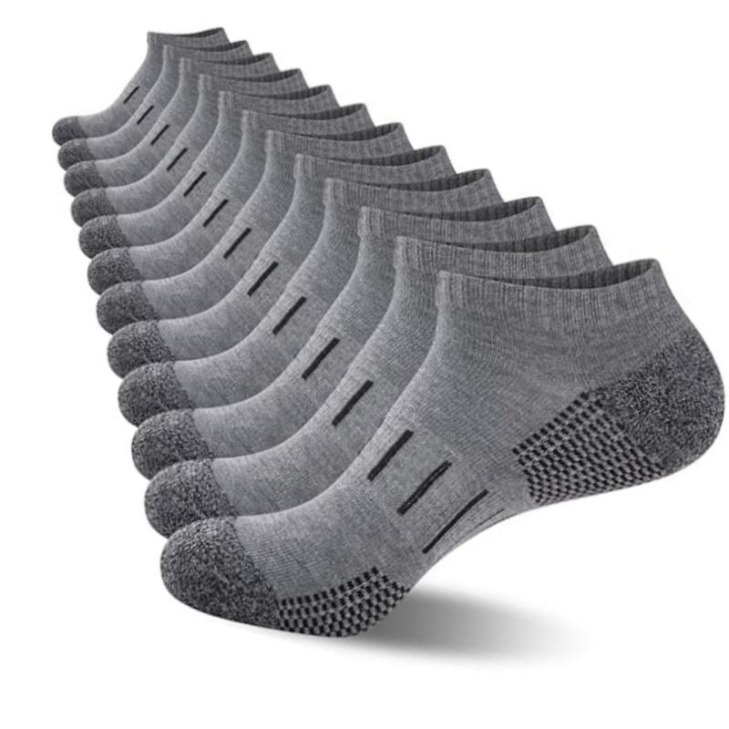 12 Pairs of Men'S Cushioned Short Socks for Sports And Running Performance.