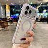 Applicable to Apple 17 mobile phone case transparent non-yellowing acrylic strong magnetic suction iPhone16 two-in-one protective case