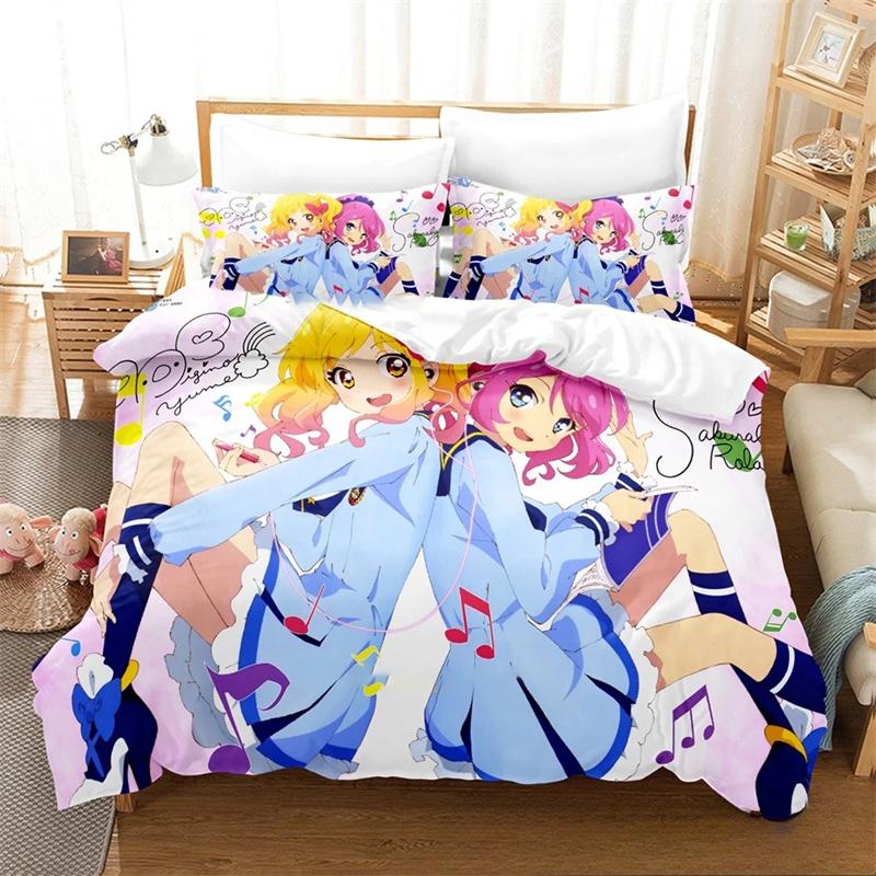 Aikatsu Idol Activity Anime Bettwäschesets exquisites Bettzubehör-Set Bettbezug Bettdecke-Set Luxus Geburtstagsgeschenk