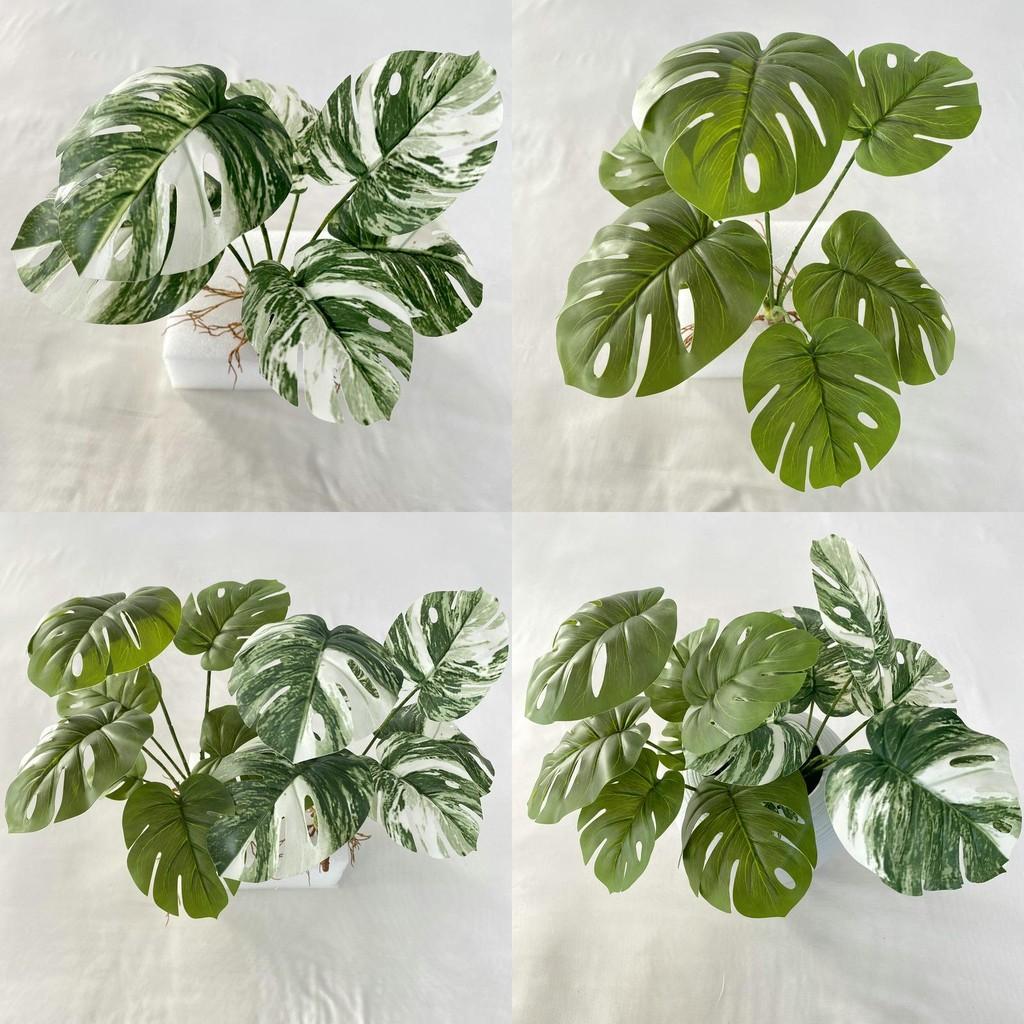 Faux Monstera Leaf 7 Heads Realistic Greenery For Wedding Photography Props