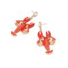 Creative Lobster Earrings Rhinestone Bohemian Dangle Earring Elegant Enamel Stud Earrings  Holiday