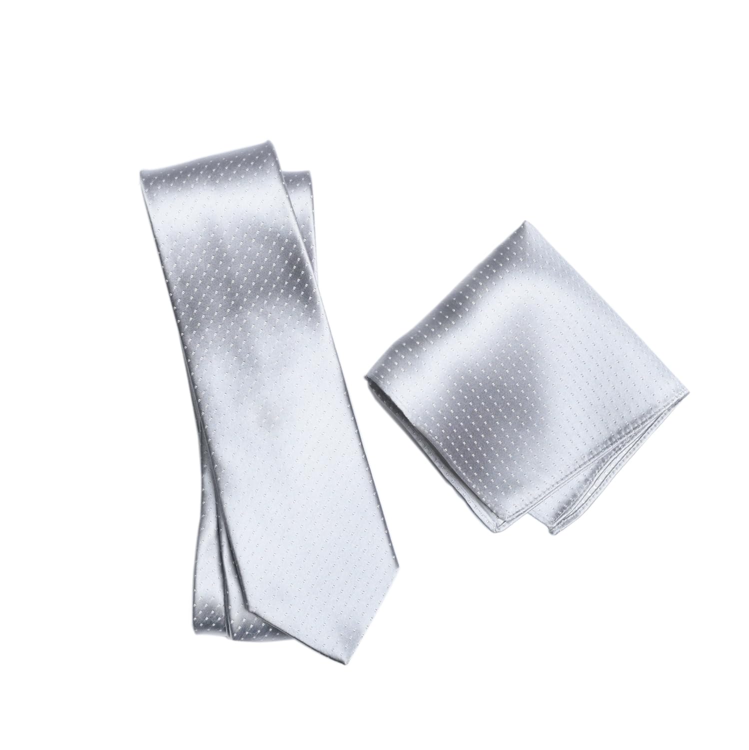 

Tie and Handkerchief Paisley Satin Dot Basket Silver Gray Luxury Made in Perfect for Formal and Special A perfect Satin Dot Handkerchief Y&TAILOR Set,