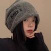 Lazy Style Versatile Pile Hat for Women Autumn and Winter Wool Warm Ear Protection Knitted Hat Pullover Confinement Hat Cold Hat Trendy