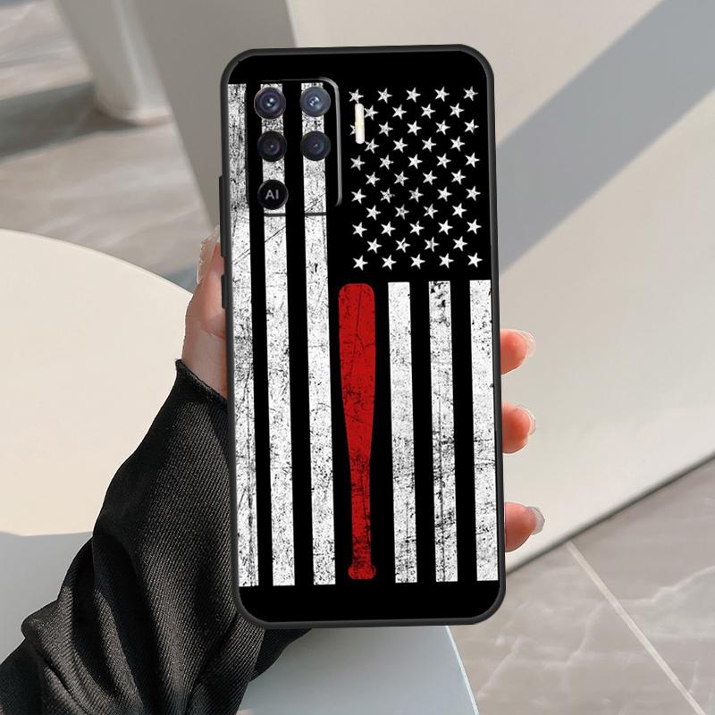 Baseball Case For Oppo A17 A57 A77 A60 A80 A40 A74 A54 A94 A78 A98 A18 A38 A58 A96 A76 A16 A15 A5 Pro