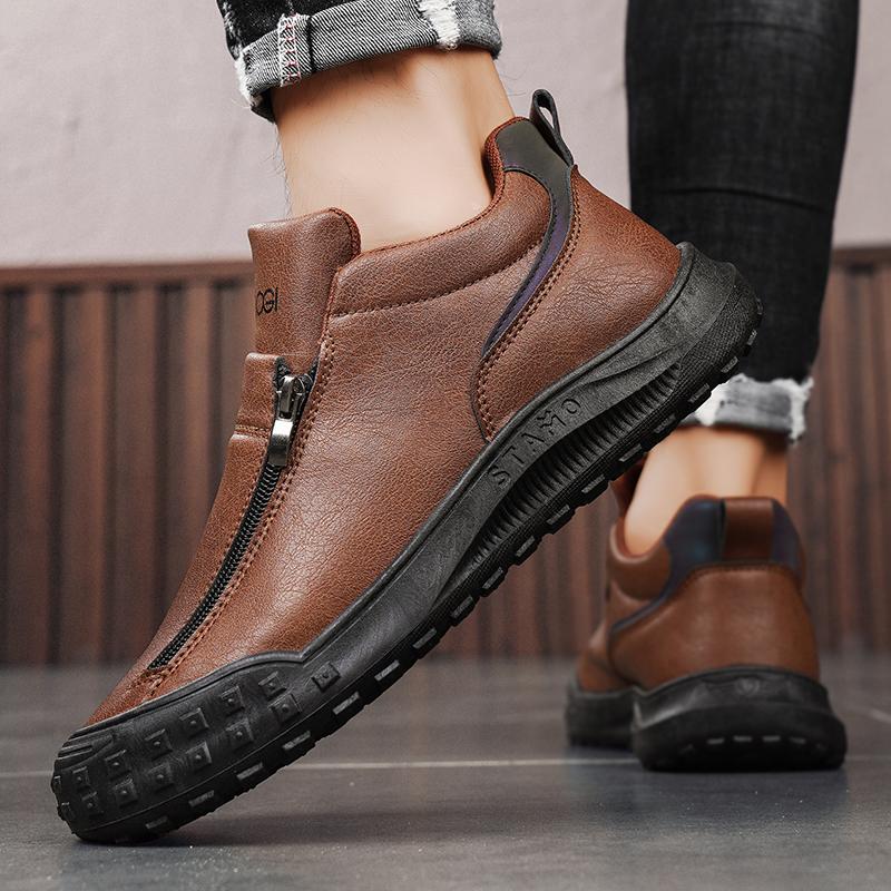 FashionLeather Мужская обувь для скейтбординга Повседневная обувь на молнии Кроссовки — фото 4