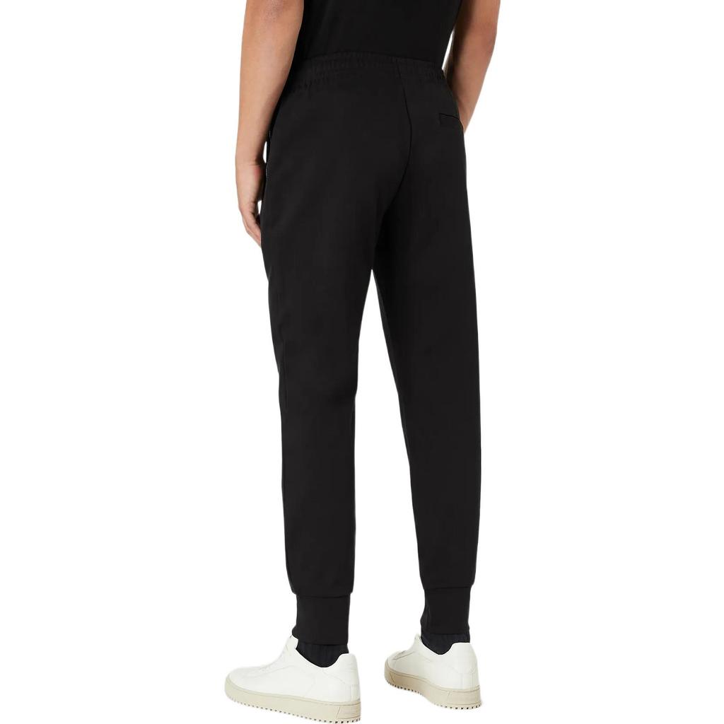 Emporio Armani FW22 Essentials Solid High-Waisted Tapered Knit Joggers Men Bottoms Black 8N1P721-JBTZ1-0999