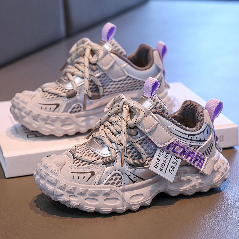 

Children s sports shoes 2025 spring and autumn new girls shoes black tire shoes breathable soft sole boys dad shoes 27