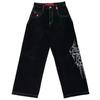 Calças Jeans Masculinas Y2K Hip Hop Góticas de Perna Larga Corte Amplo Streetwear Calças de Brim Calças Casuais