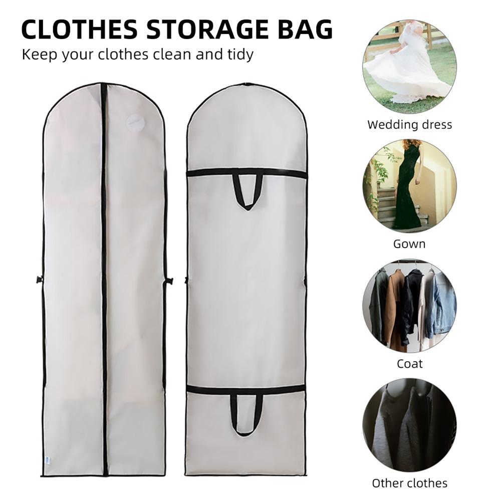60*180cm Garment Bag Large Hanging Garment Cover Washable Wedding Dress Bag Travel Use