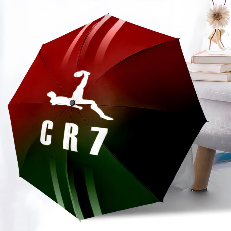 Ombrello pieghevole Legacy di CR7 Portatile Adatto a tutte le stagioni Tre pieghe stampa leggero