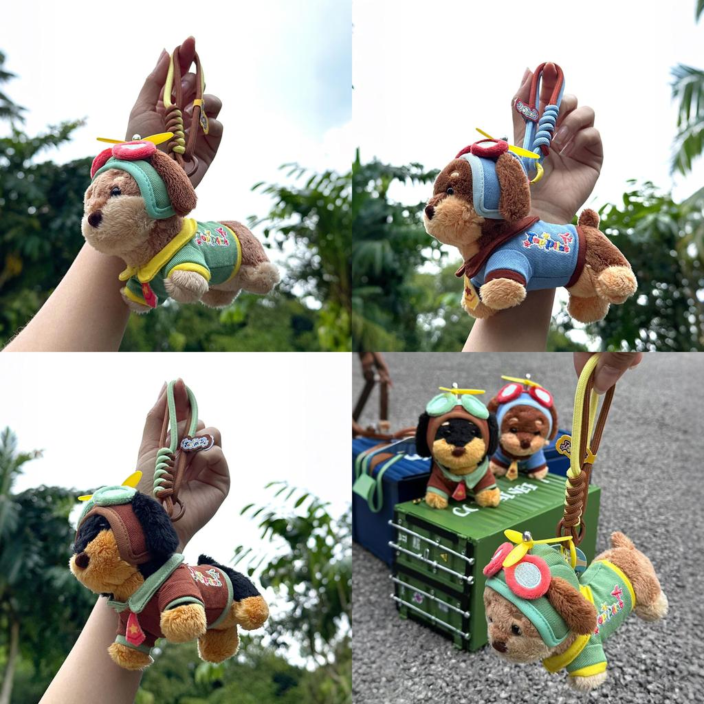 Dackel Pilot Plüsch Schlüsselanhänger Niedliches Tier Accessoire Für Schlüssel Und Taschen