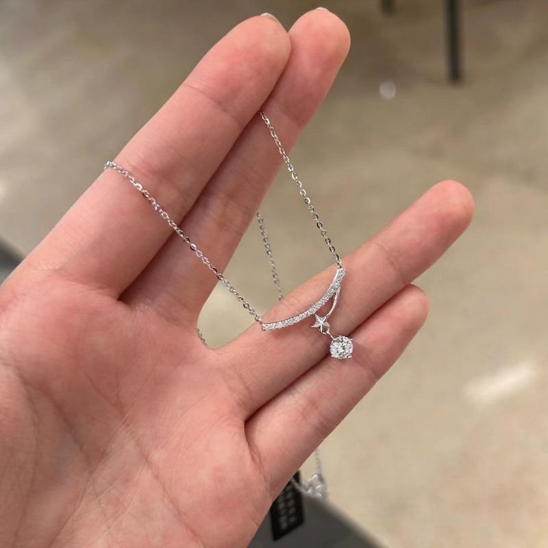 Women Light Luxury Falling Star Pendant Versatile Clavicle Chain Gift For Girlfriend