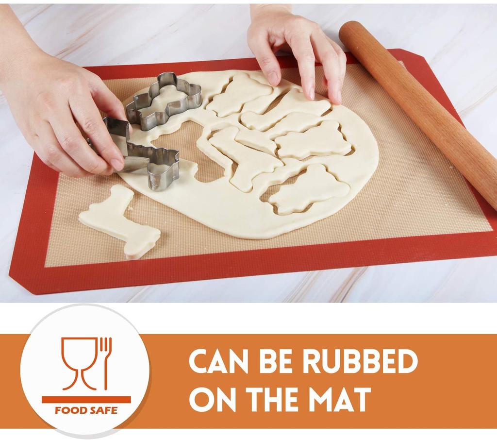 Silicone Baking Mat Flexible Rectangular Odorless Non-Stick Heats-resistant Home Restaurant Bakery Cooking Pad Accessories