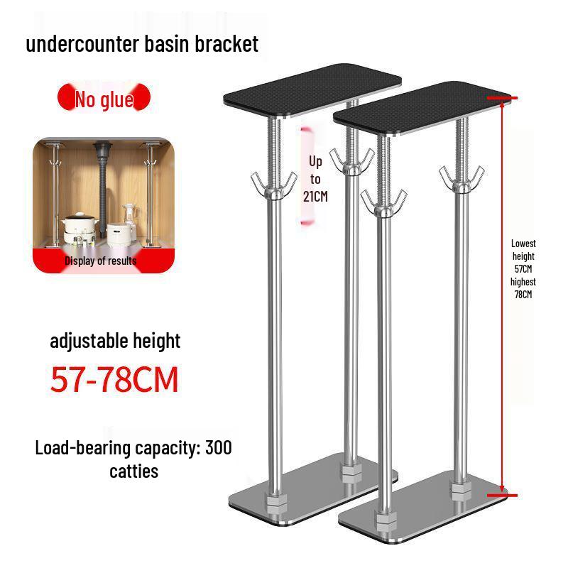 Teleskopische Unterschrank-Spülbecken-Stützstange - Kein Bohren erforderlich