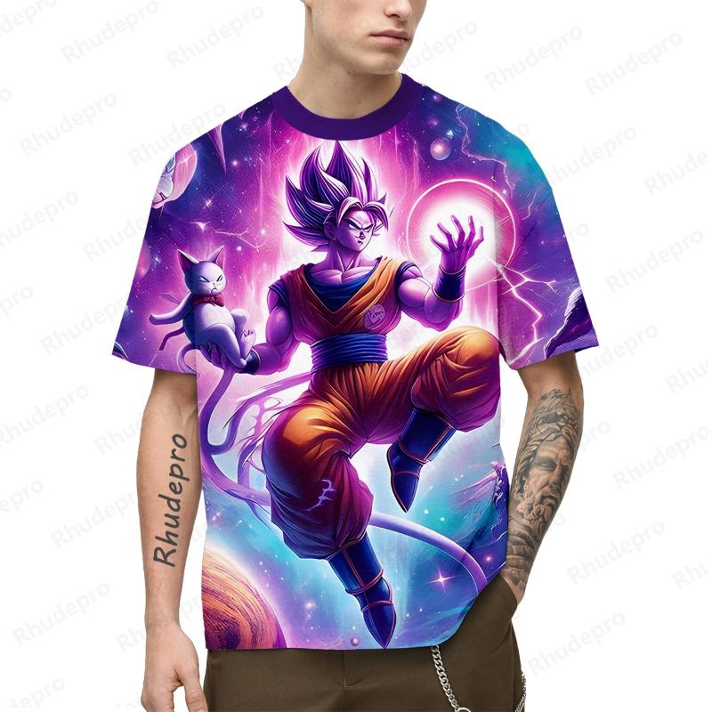 Anime Men's Streetwear Dragon ball T-Shirt Goku Super Saiya Clothing Tops Children's Harajuku Style Shirts 2024 Trend