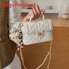Pu Chain Strap Square Bag With Zipper Pocket For Daily Wear