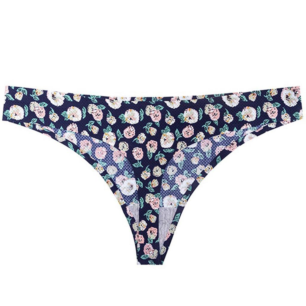 1 PC Seamless Ice Silk Seamless Ladies Breathable Briefs Ultra-thin Thong Underwear Women