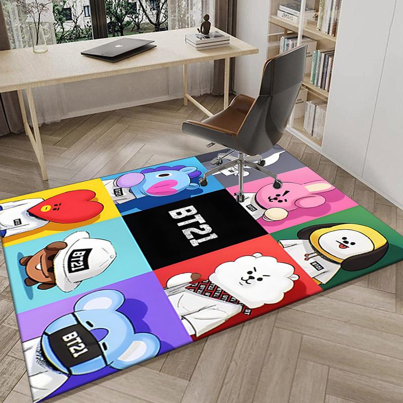 Colorful Cartoon kpop Carpet, Chair Rug,Rug for Office Bedroom living rooms, Doormat decor Fan Gift Christmas Gift