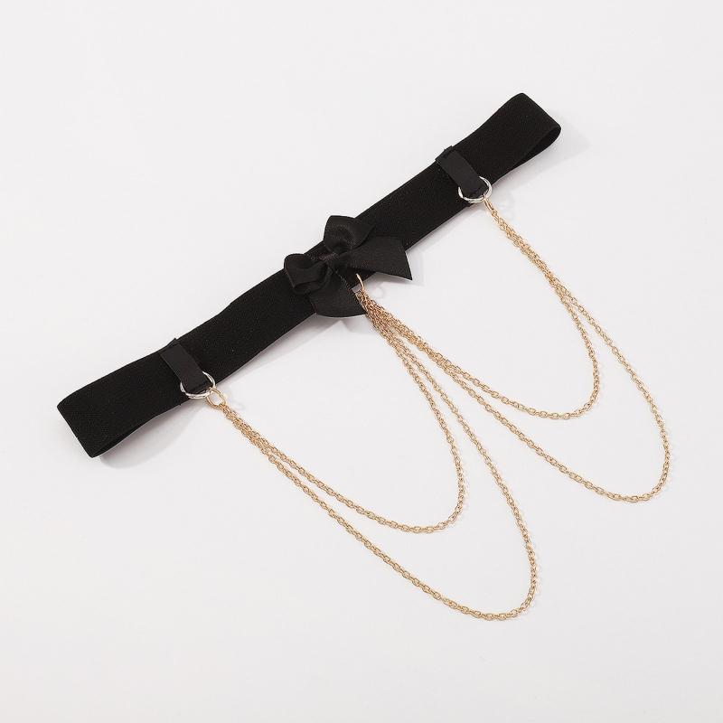Leg Chain Sexy Boho Style Bowknot Decor Thigh Chains Shinning Body Chain Festival Rave Body Supplies for Women Girls
