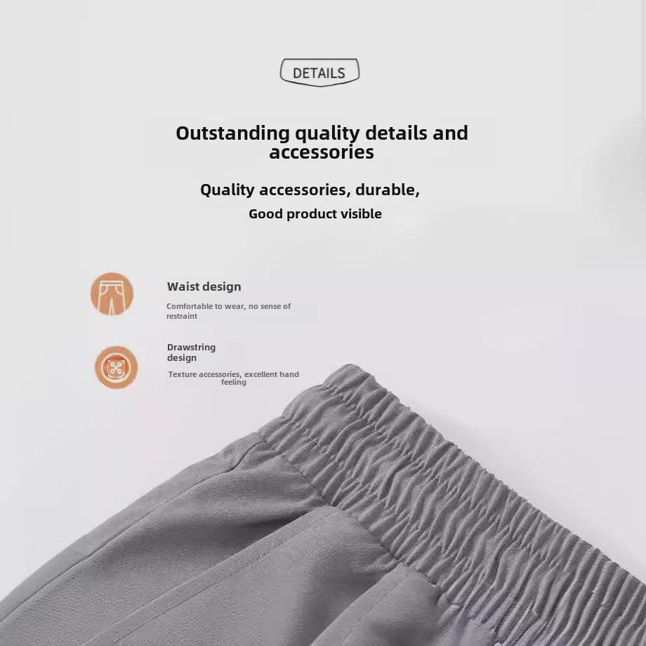 Men's Summer Black Ice Silk Loose Fit Five-Point Sport Shorts