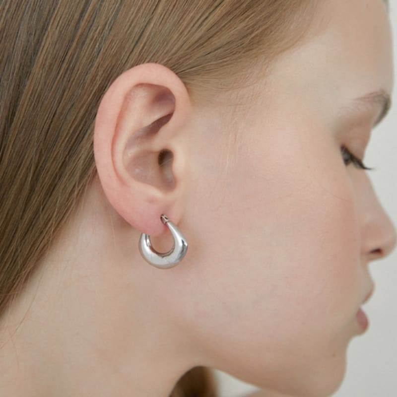 

halden bag shape one touch earrings (E061_silver) silver