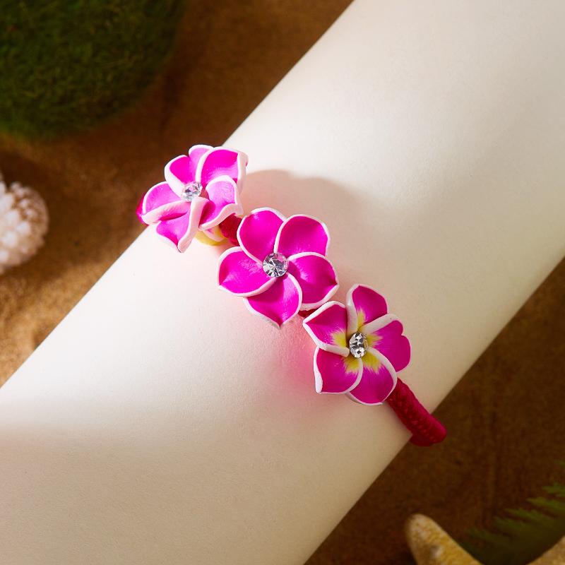 Bracciale Floreale Hawaiano Boho per Donna Corda Intrecciata con Perline Braccialetto Vacanza Estiva in Spiaggia Feste Gioielli Migliori Regali per Amici