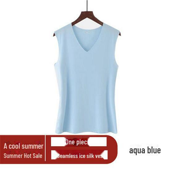 Men's Ice Silk Seamless Sleeveless Vest - Summer Sportswear Waistcoat