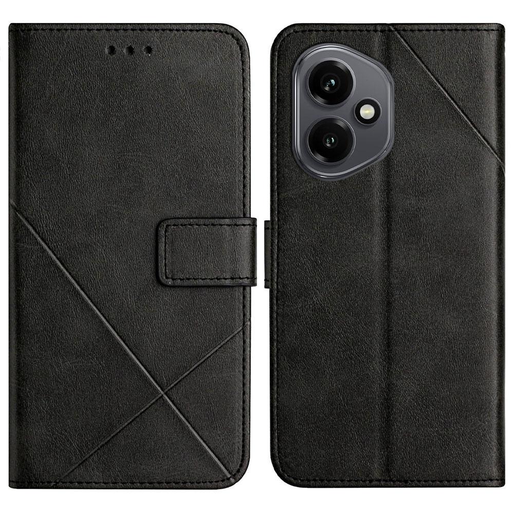 For Honor 400 5G (Global) Case Line Pattern Wallet Leather Phone Cover with Wrist Strap