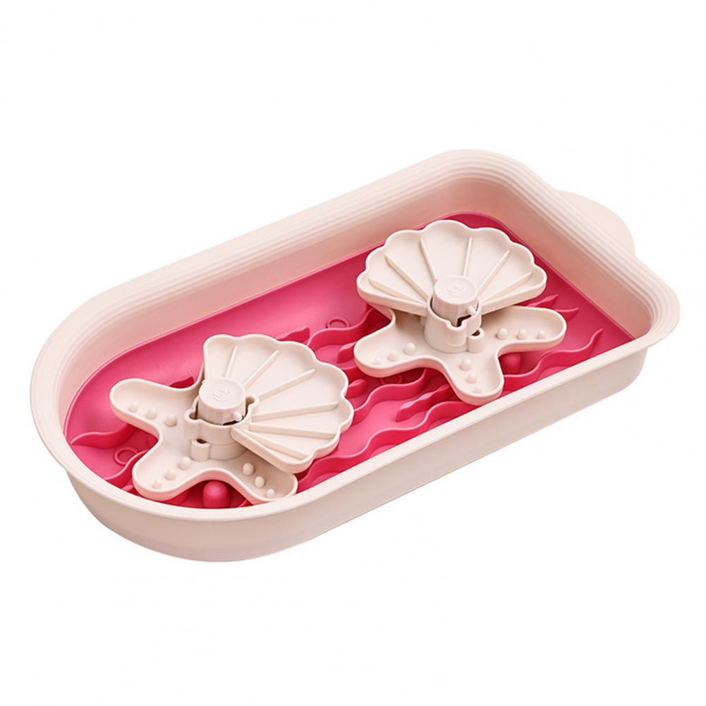 

Pet Bowl Pet Slow Feeder Bowl Set with Suction Cup Dual Rotating Seastar Shell Design Anti-gulping Food Dish for Cats Dogs
