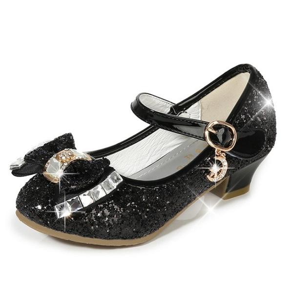 Cute Frozen Princess Single Shoes Girls High Heels Princess Sparkling Cartoon Costume Party Shoes