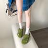 Retro Niche Hollow Bag Head Half Slippers Women's Outer Wear Lazy One Pedal Thick Sole Comfortable Ugly Cute Empty Boken Shoes