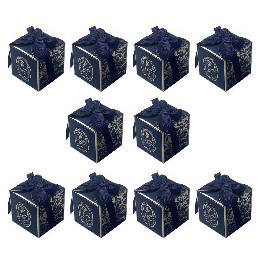 10 ks/šarže s mašlí Svatatební krabička na cukroví Elegantní dárková krabička Vysoce kvalitní krabička na cukroví Narozeninová oslava