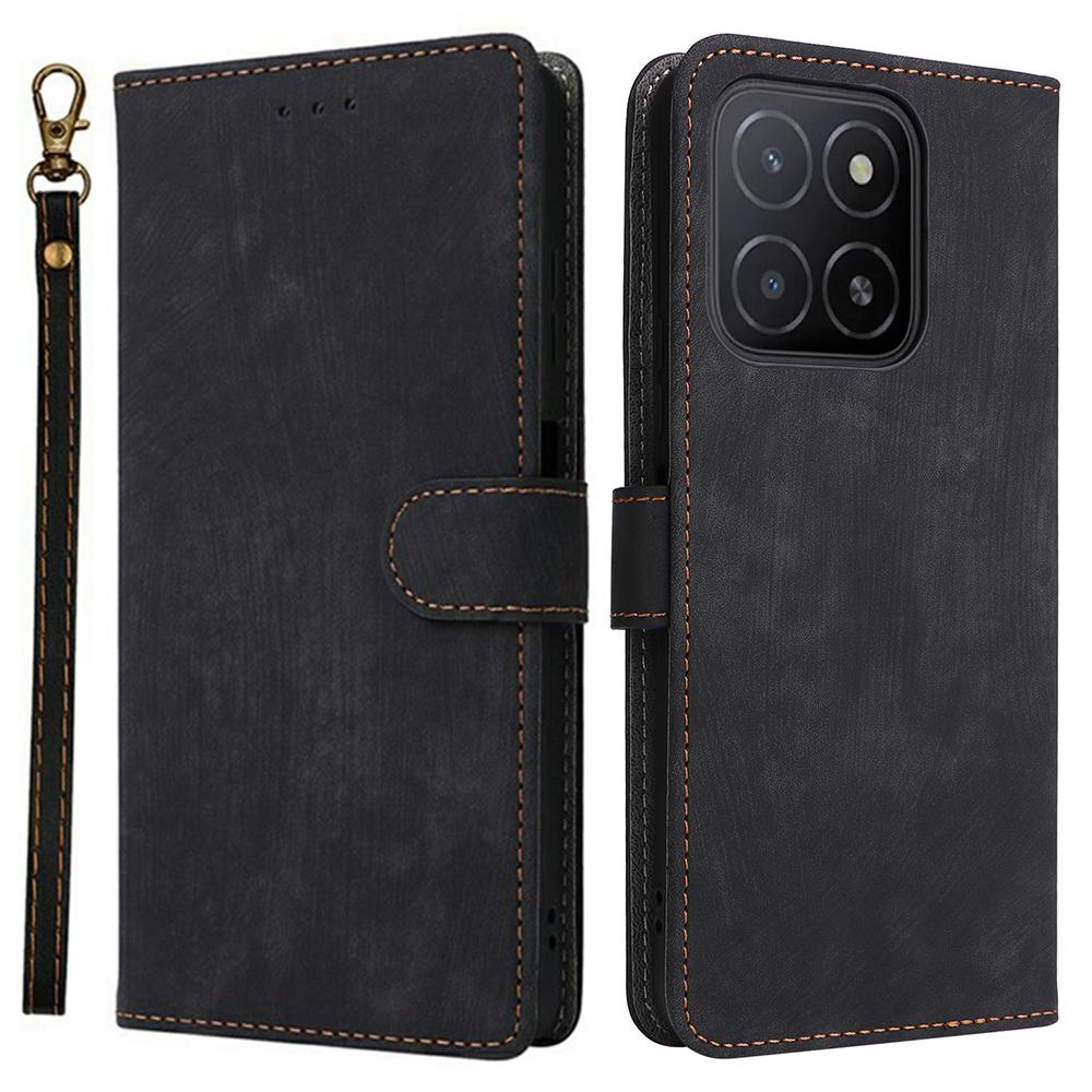 

For Honor X5b/X5b Plus Wallet Case RFID Blocking PU Leather Cover Stand View Black