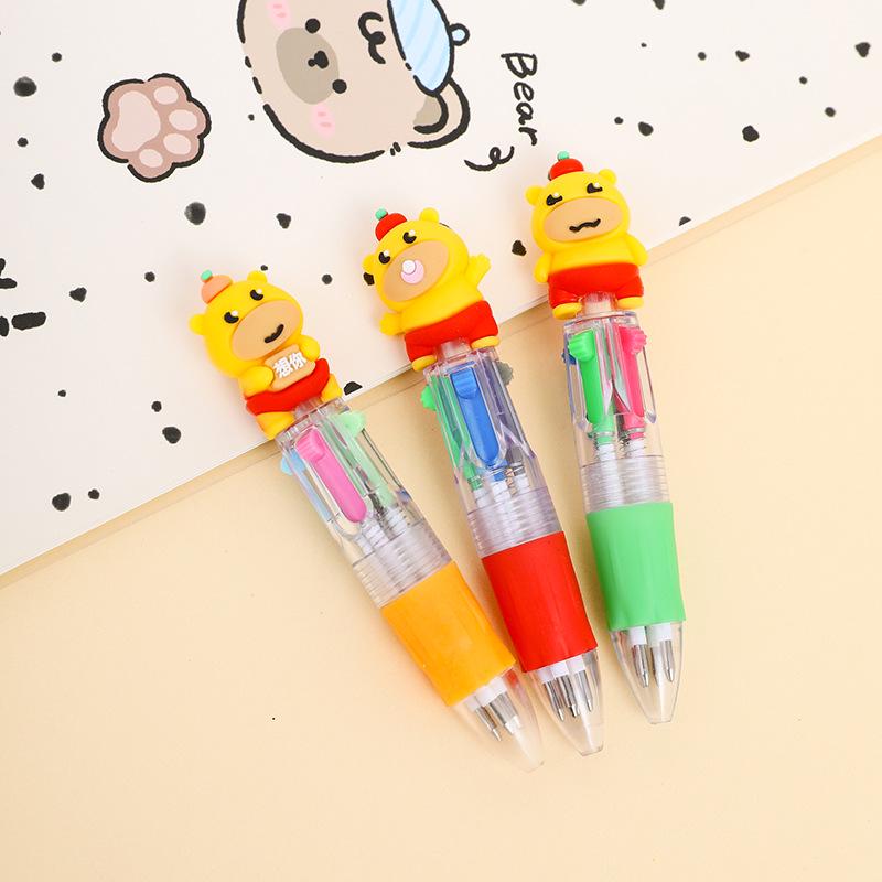 Entzückender Tierkopf Mini-Kugelschreiber in vier Farben - Schülergeschenk Schreibwaren.